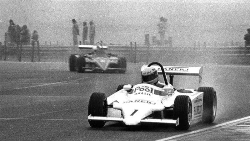 Ayrton Senna leads Martin Brundle in the 1983 British F3 season