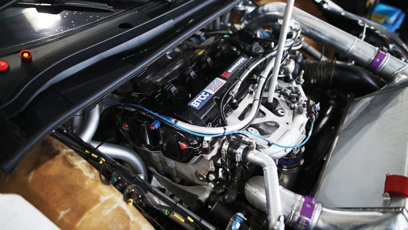 Engine of the 2022 specification BTCC hybrid Toyota