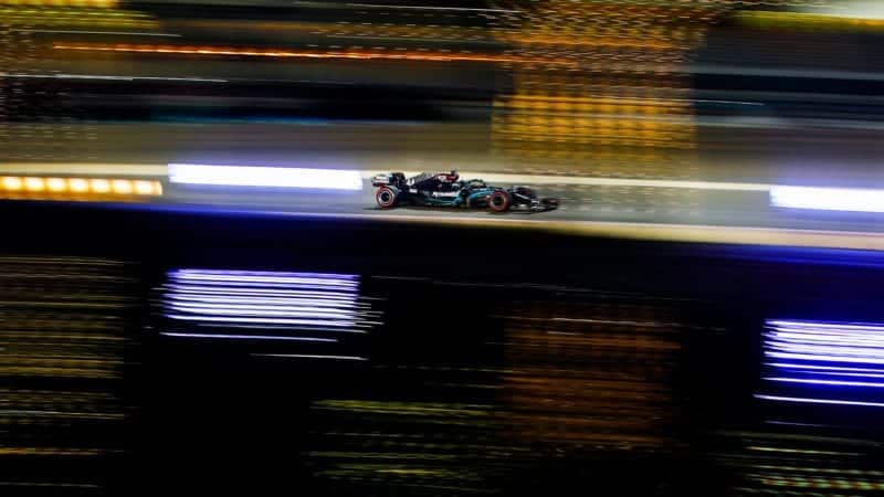 Lewis Hamilton during qualifying for the 2020 F1 Bahrain Grand Prix