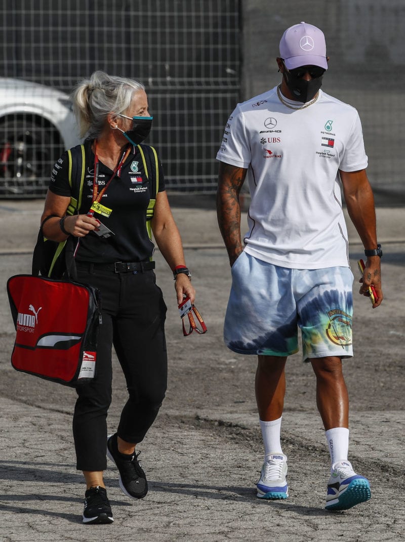 Lewis-Hamilton-with-Angela-Cullen-at-the-2020-F1-Spanish-Grand-Prix-in-Barcelona