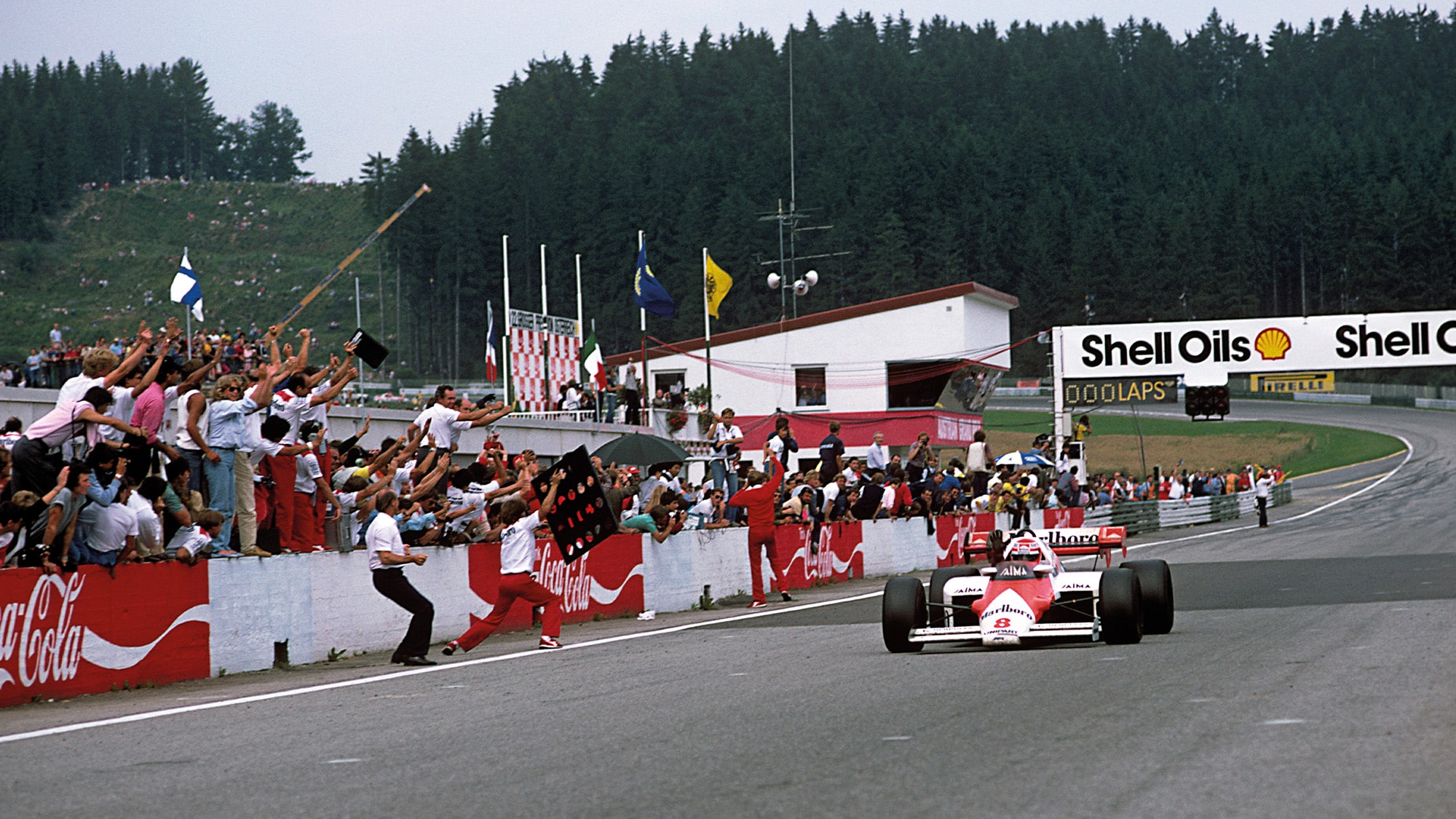 Niki Lauda winning the Austrian Grand Prix at the Osterreichring in 1984