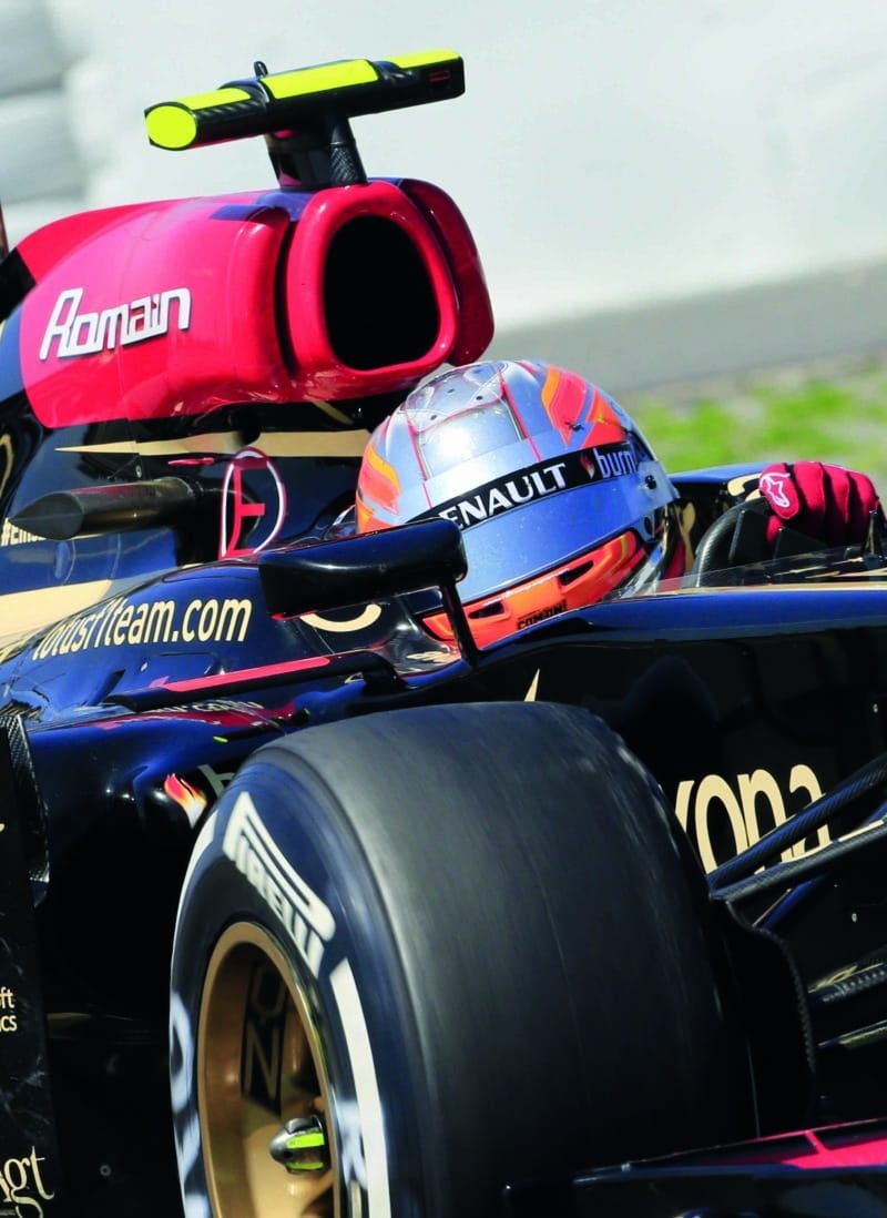 Romain-Grosjean-on-his-way-to-third-place-in-the-2013-German-Grand-Prix-for-Lotus