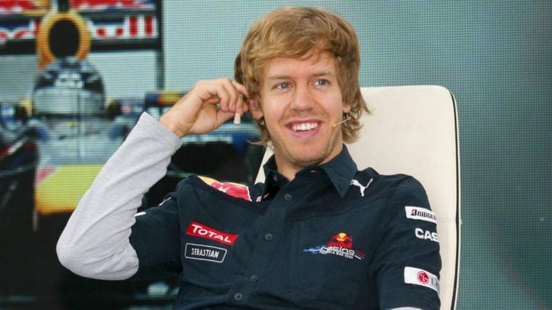 Sebastian Vettel being interviewed in 2010