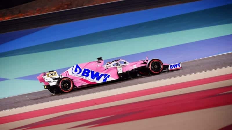 Sergio Perez in the Racing Point during qualifying for the 2020 F1 Bahrain Grand Prix