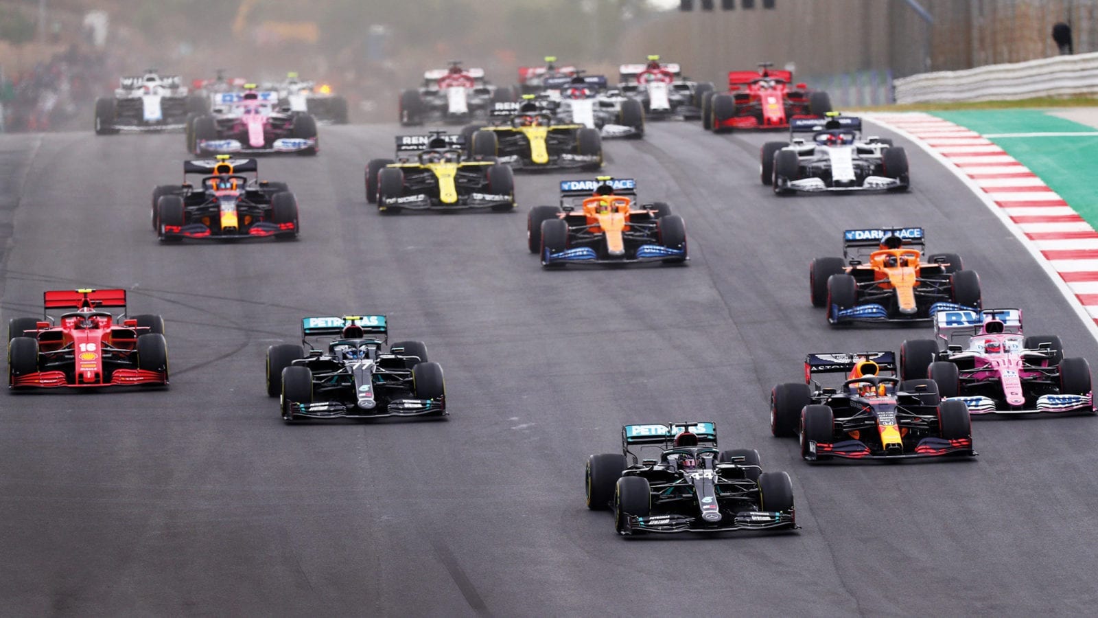Start of the 2020 Portuguese Grand Prix at Portimao