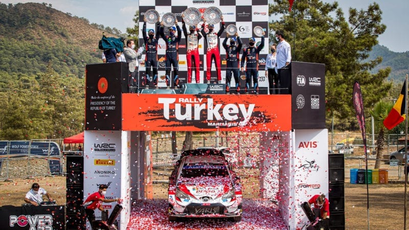 Elfyn Evans podium Toyota Rally Turkey 2020