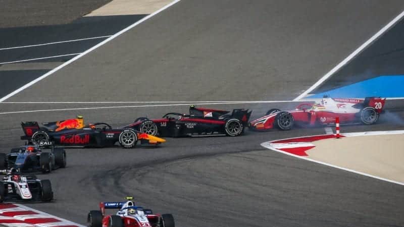 Callum Ilott, Mick Schumacher 2020 F2 Bahrain Sprint
