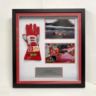 Product image for Ferrari glove presentation | Michael Schumacher signed | framed