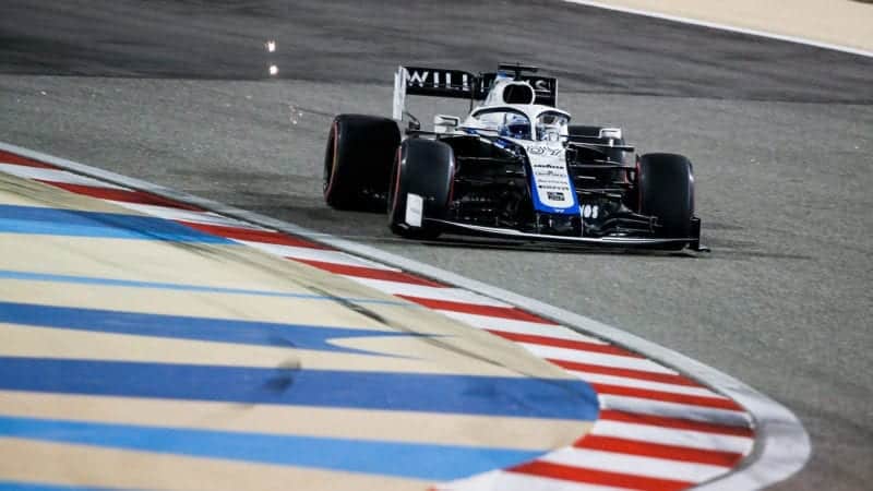 Jack Aitken in the Williams during practice for the 2020 Sakhir Grand Prix