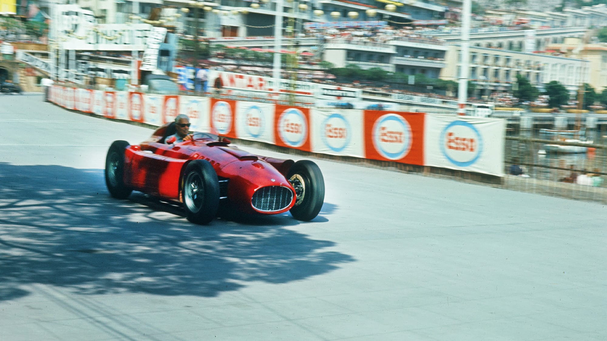 Piero Taruffi demonstrates the Lancia D 50 in Monaco in 1966