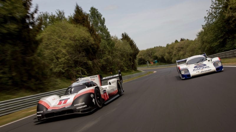 Porsche 919 Evo and 956 on the Nurburgring in 2018