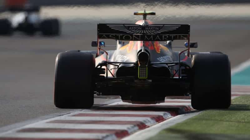 Red Bull rear view at 2020 Abu Dhabi Grand Prix