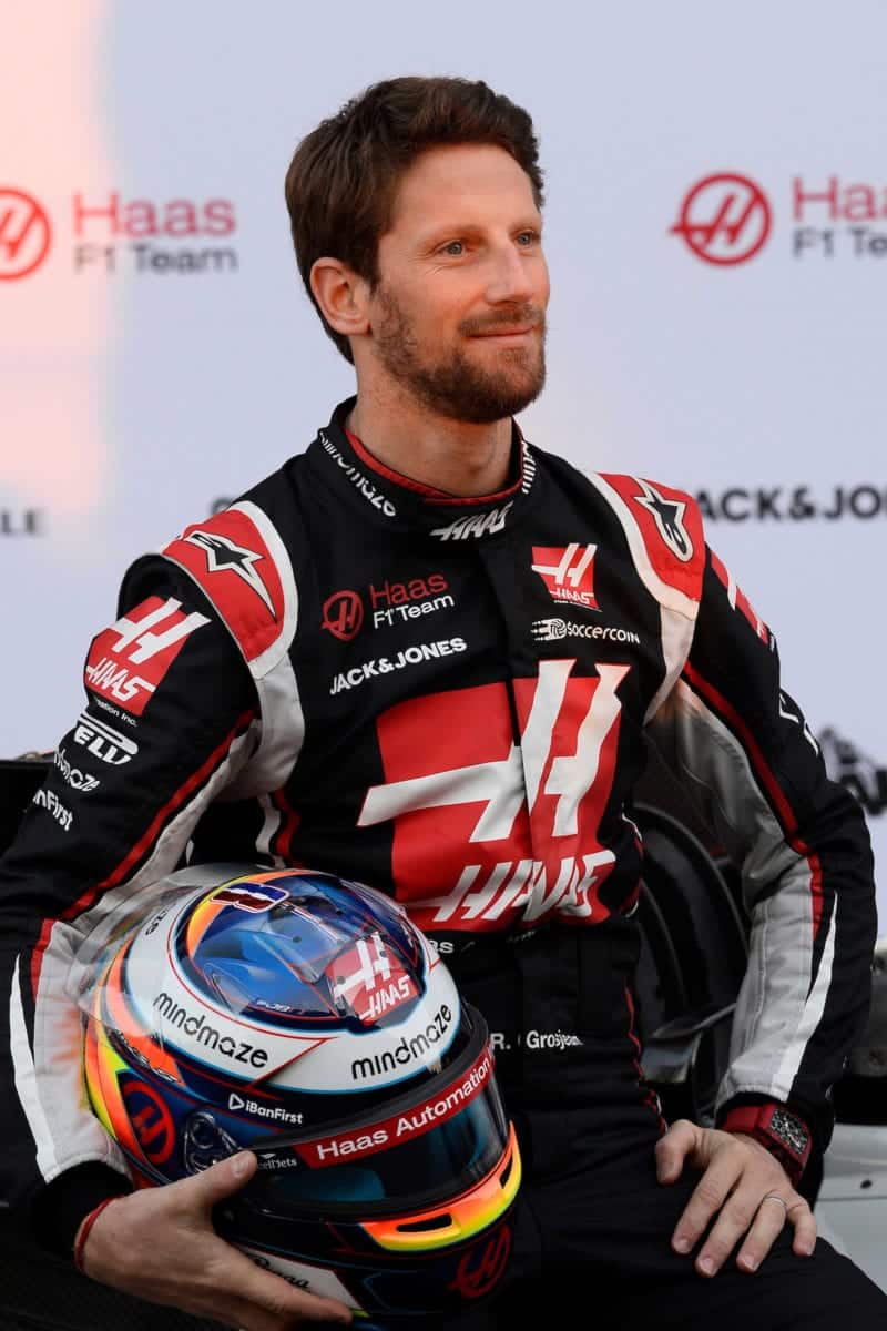 Romain-Grosjean-in-Haas-overalls