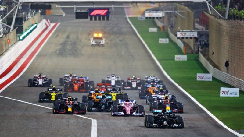 Start of the 2020 Bahrain Grand Prix