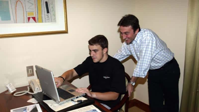 Adrian Campos with Fernando Alonso