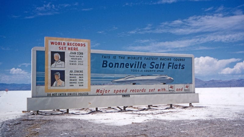 Bonneville Salt Flats record sign