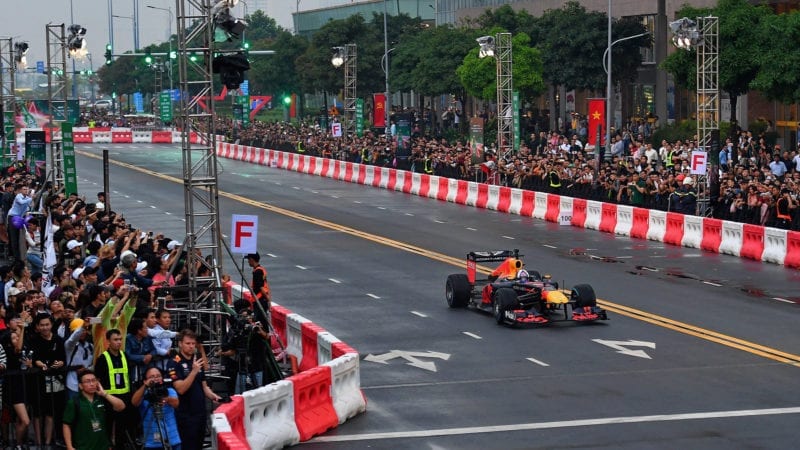 David Coulthard on a demonstration run in Ho Chi Minh City