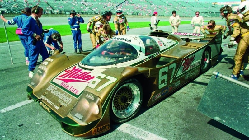 Gold Porsche 962 at Daytona
