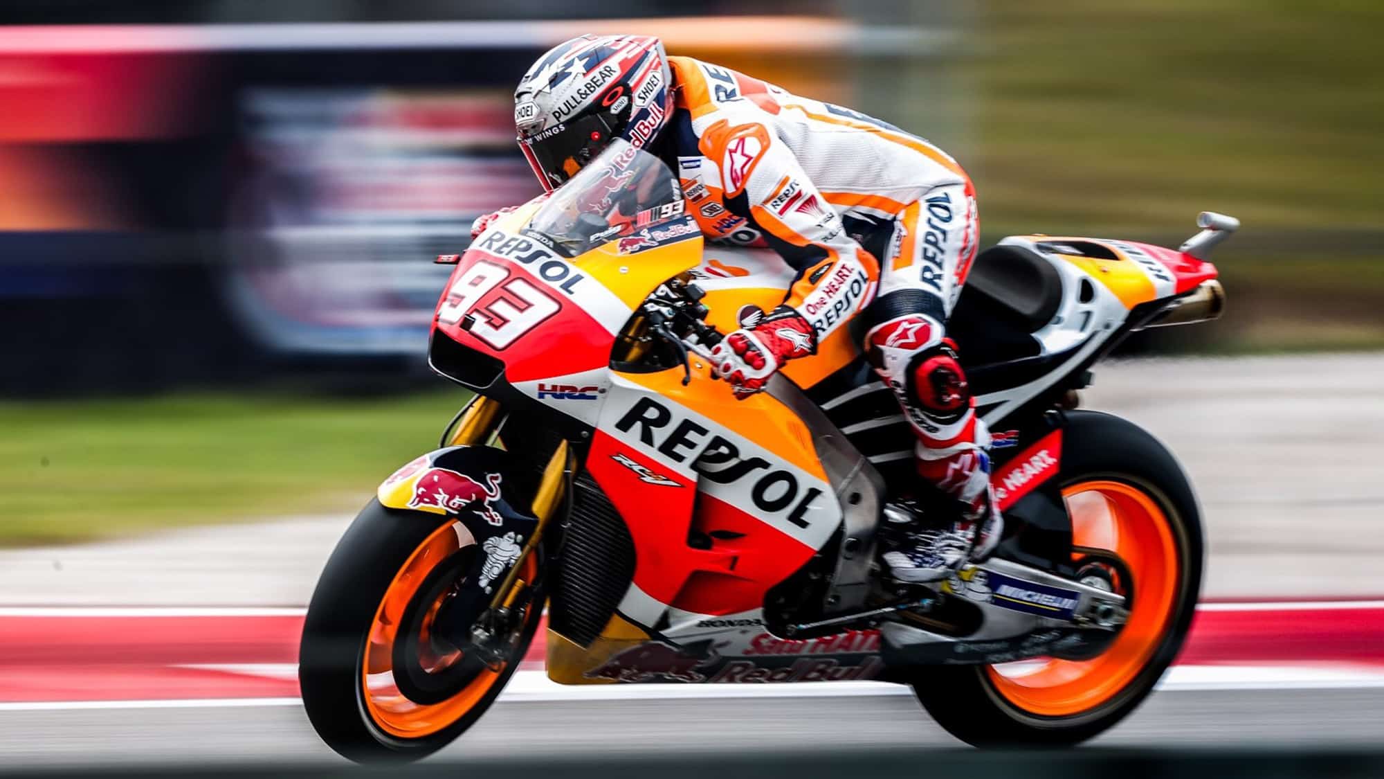 Marc Marquez on his MotoGP Honda bike
