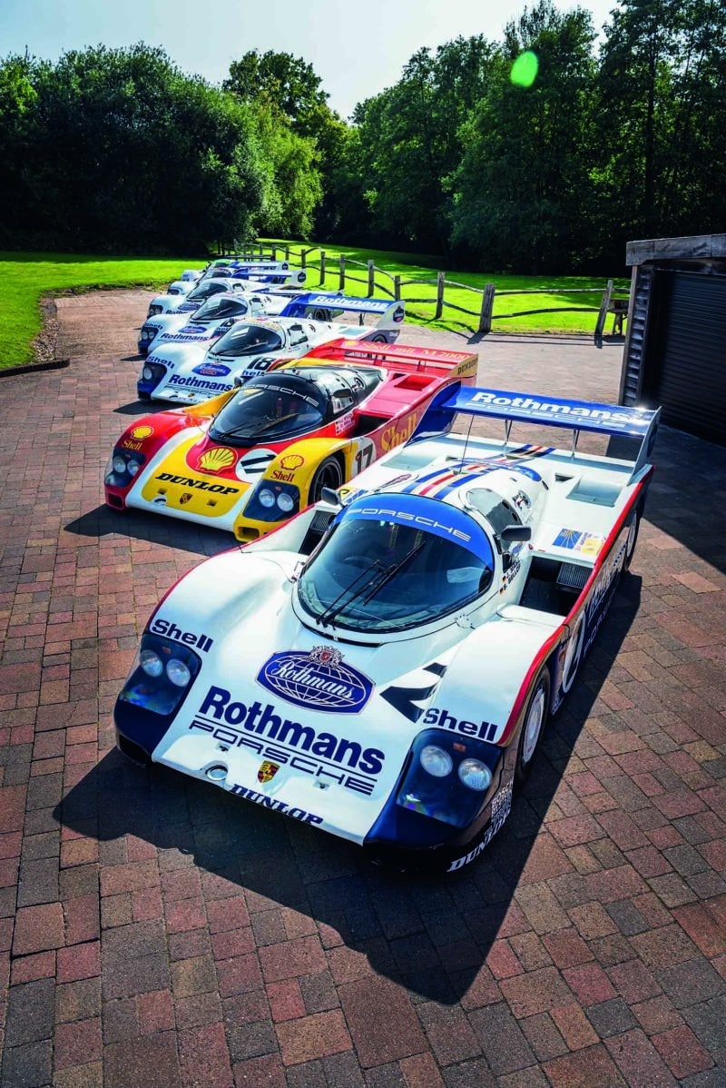 Porsches from the Pearman collection lined up