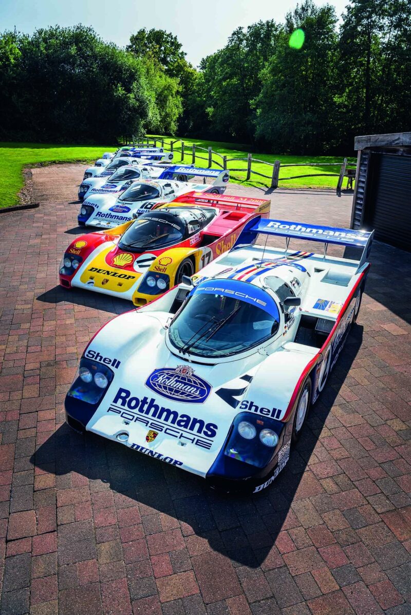 Porsches from the Pearman collection lined up