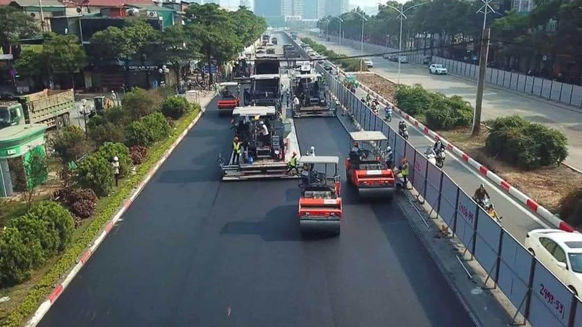 Resurfacing work on the Hanoi Street Circuit