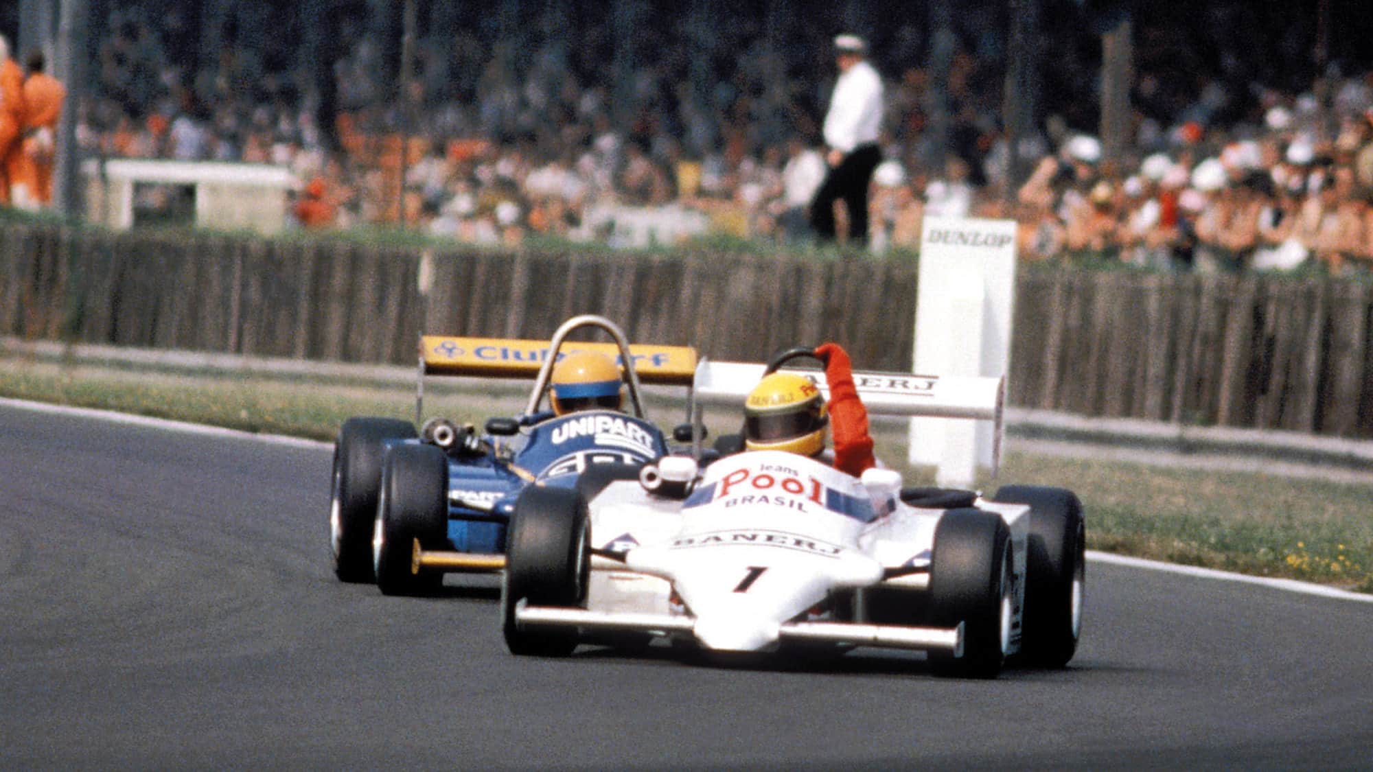 Ayrton Senna and Martin Brundle racing in the 1983 British F3 championship