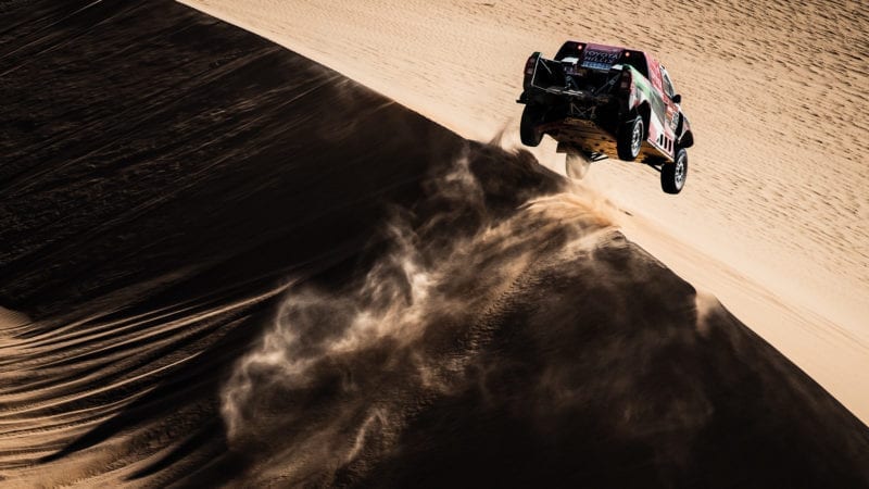 Toyota of Yazeed Al Rajhi and Dirk Von Zitzewitz on Dakar 2021