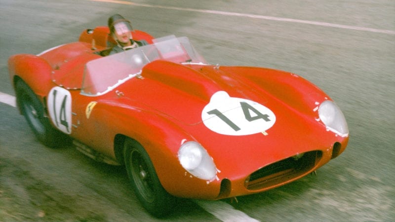 Phil Hill in his Ferrari 250TR at the 1958 Le Mans 24 Hours