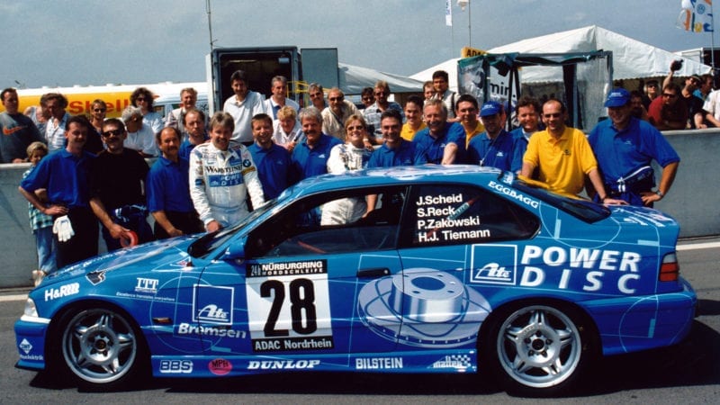 1997 Nurburgring 24 winning car with Sabine Schmitz