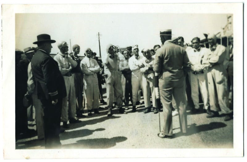 Driver briefing at the 1935 Dieppe Grand Prix