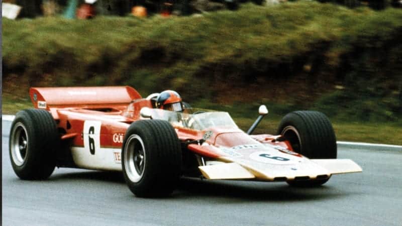 Emerson Fittipaldi in Lotus 56B at the 1971 Race of Champions