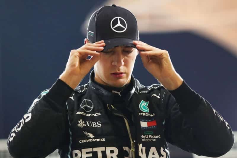George Russell in MErcedes race suit at the 2020 Sakhir Grand prix