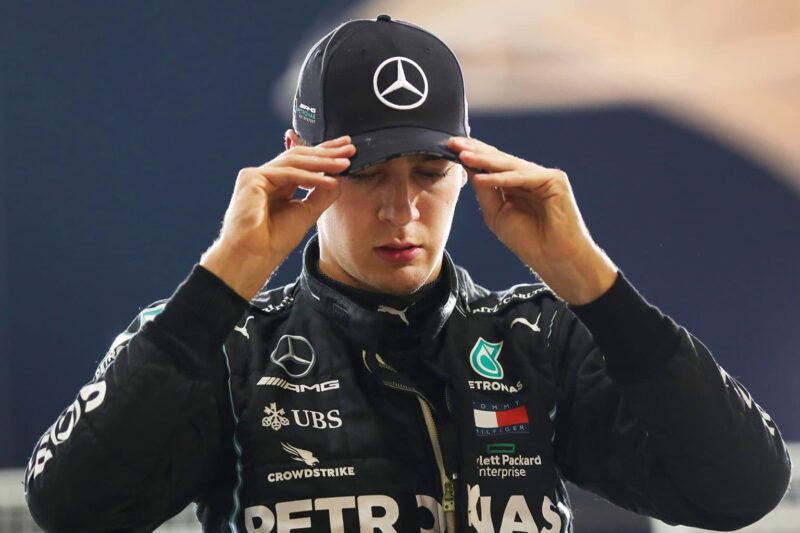 George Russell in MErcedes race suit at the 2020 Sakhir Grand prix