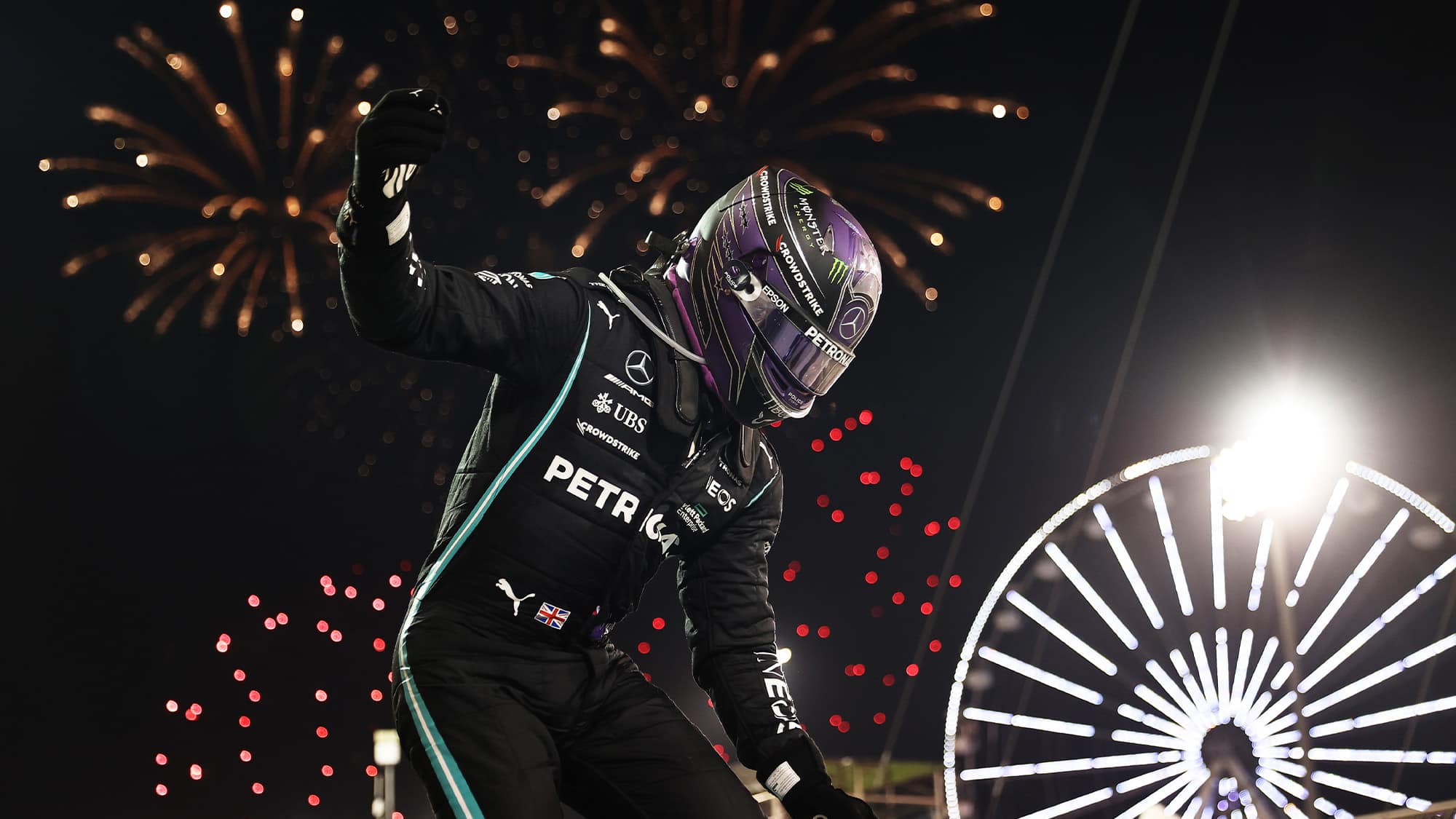Lewis Hamilton celebrated victory in the 2021 Bahrain Grand Prix