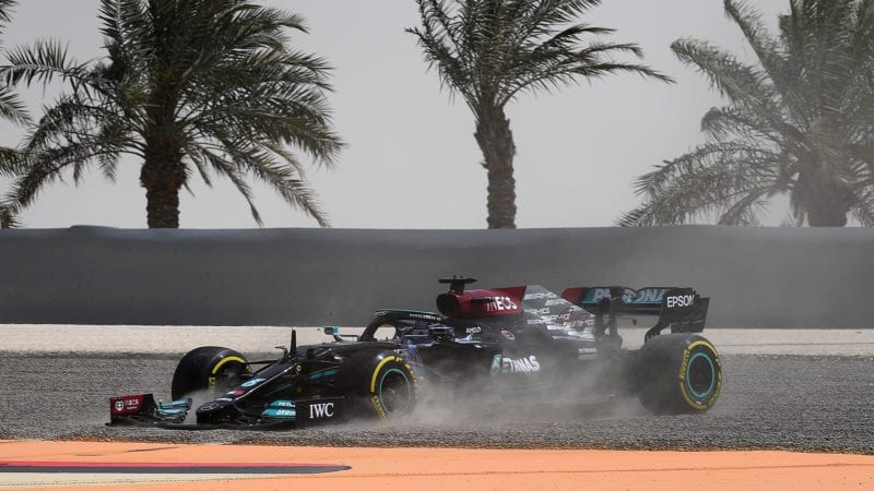 Lewis Hamilton spins of in 2021 F1 testing