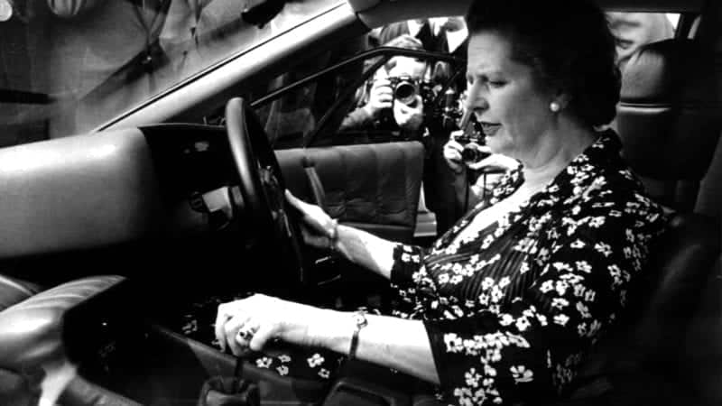 Margaret Thatcher in the Lotus Esprit of Colin Chapman