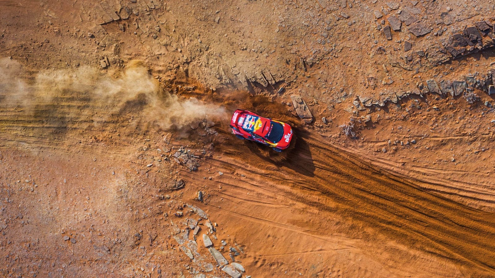 Overhead shot of BRX of Sebastien Loeb on the 2021 Dakar