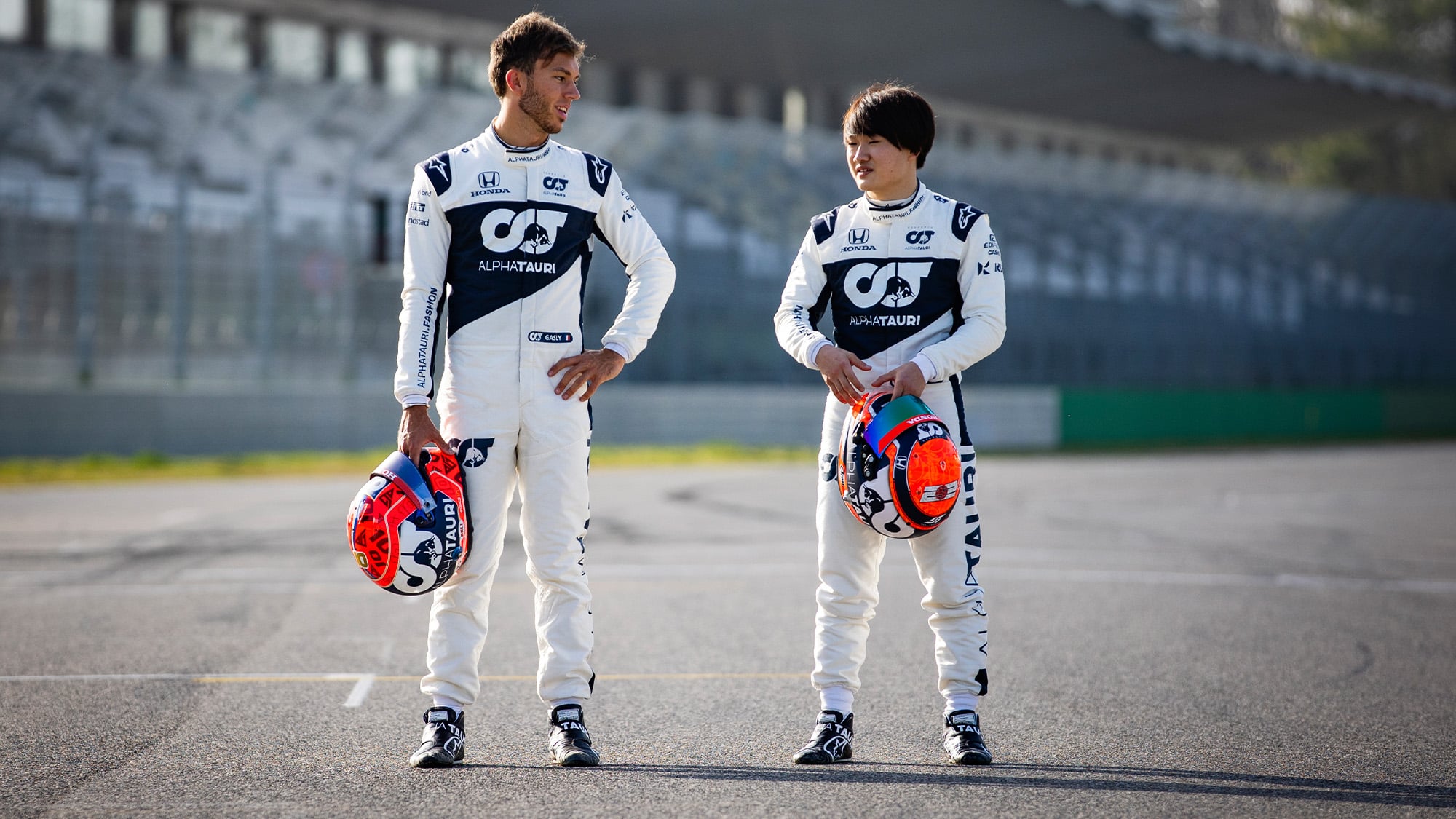 Pierre Gasly and Yuki Tsunoda ahead of the 2021 F1 season