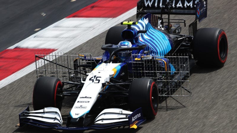 Williams with aero rake in 2021 F1 testing