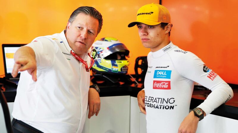 Zak Brown with Lando Norris