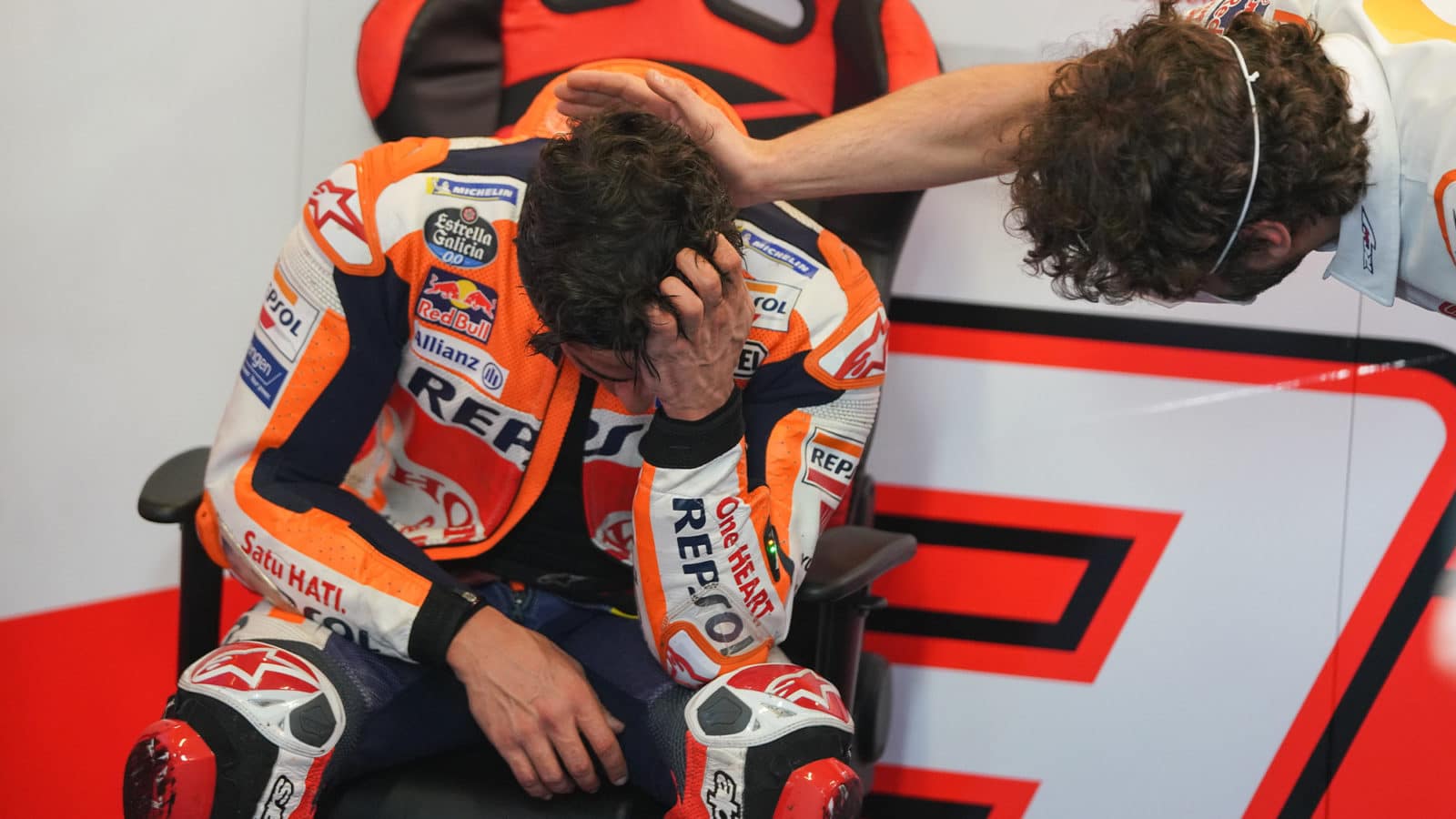 An emotional Marc Marquez after the 2021 MotoGP Portuguese GP