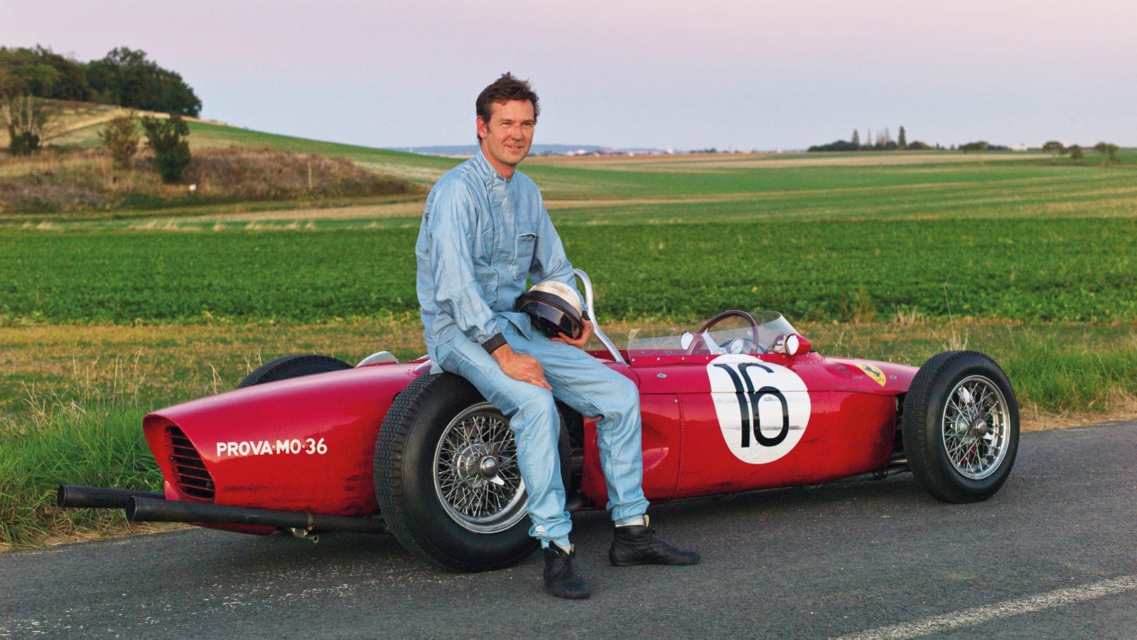 Derek Hill with Ferrari Sharknose
