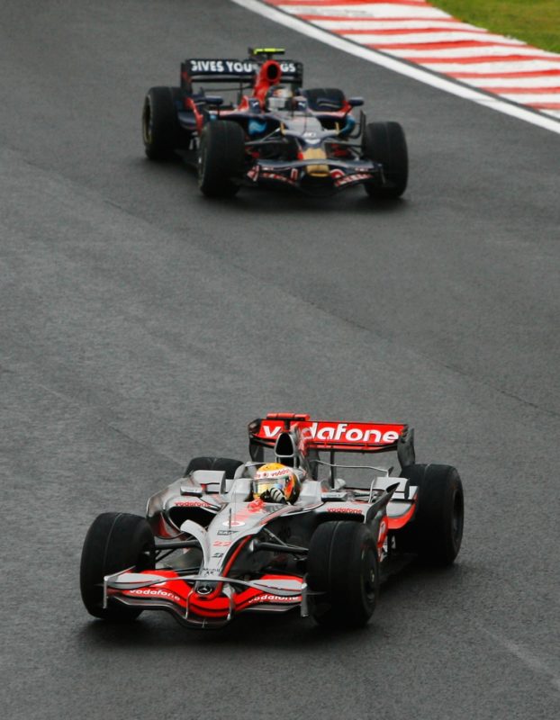 Lewis Hamilton, Sebastian Vettel, 2008 Brazilian GP
