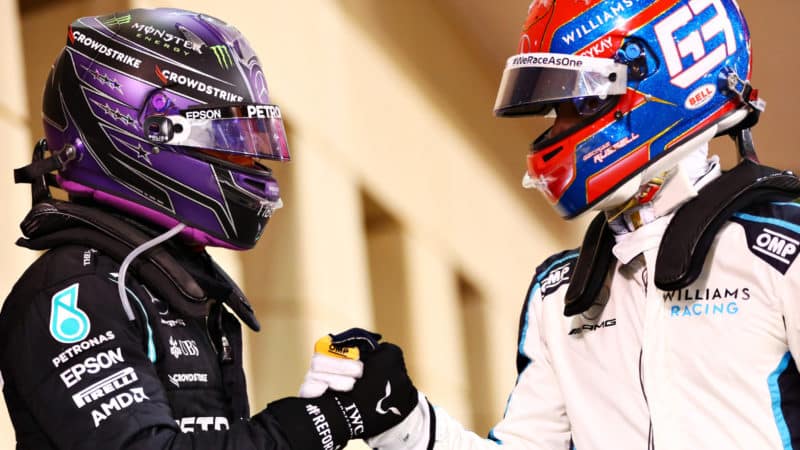 Lewis Hamilton, George Russell, 2021 Bahrain GP