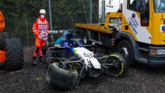 George Russell: ‘I apologise to Valtteri’ after Imola crash outburst