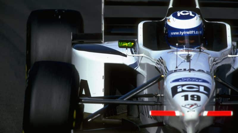 29 Jun 1997: Mika Salo of Finland driving his Tyrrell-Ford during the French Grand Prix at Magny-Cours in Nevers, France. \ Mandatory Credit: Mike Cooper /Allsport