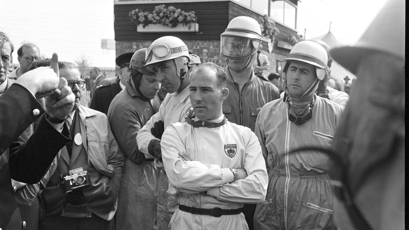 Moss and Brabham at 1961 Silverstan International Trophy