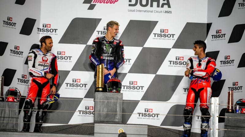 MotoGP podium in Doha 2021