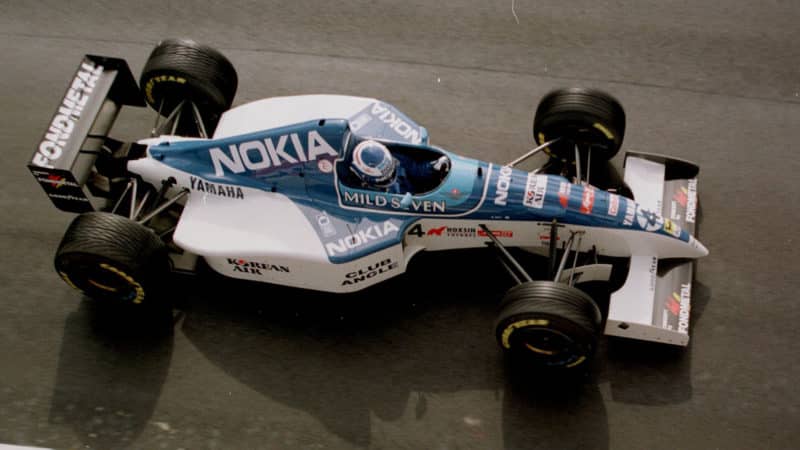 8th SEPT 1995: MIKA SALO OF FINLAND IN HIS TYRRELL AT PRACTICE FOR THE ITALIAN GRAND PRIX ,FORMULA ONE AT MONZA ,ITALY. Mandatory Credit: Mike Hewitt/ALLSPORT